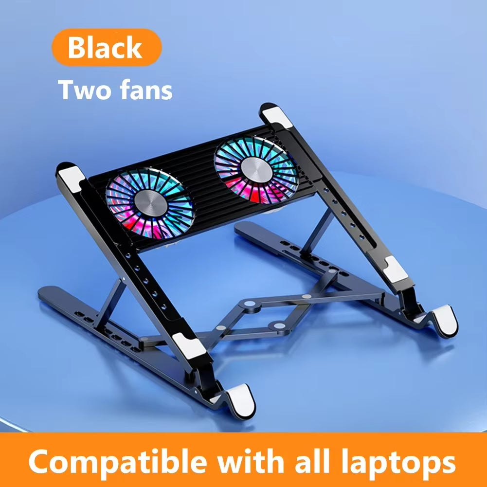 Laptop Cooler Base Stand Foldable Laptop Cooling Pad Portable Adjustable Suporte Para Notebook Gift for 11-Inch with 2/4 Fans