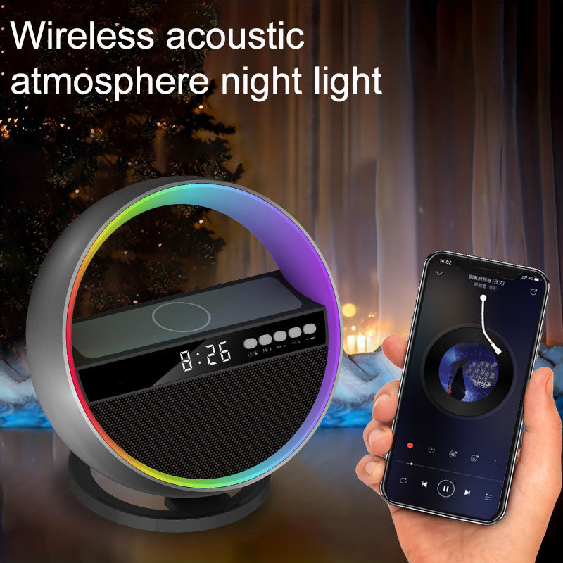 2024 New Multifunction RGB Night Light Wireless Charger Bluetooth-Compatible Speaker Large G Ambience Light Home Decor